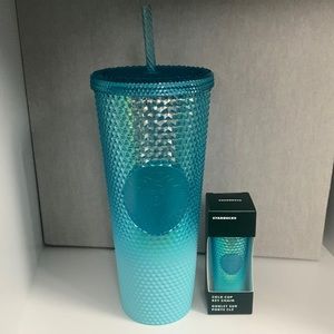 NWT Starbucks 2023 Winter ‘Glacier Gradient Bling Studded’ Venti & Keychain